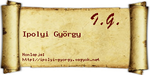 Ipolyi György névjegykártya